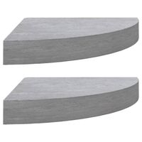 vidaXL Hoekwandschappen 2 st 25x25x3,8 cm MDF betongrijs - thumbnail