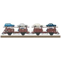 TRIX H0 24332 H0 autotransportwagen-paar laades van de DB - thumbnail