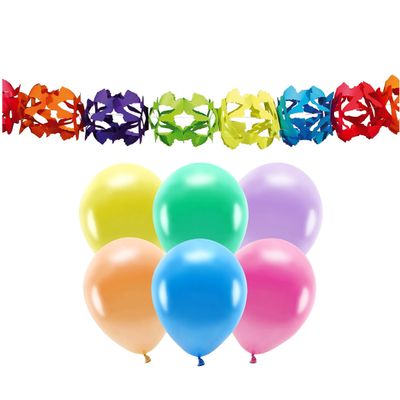 Verjaardag versiering set - 2x slingers en 100x ballonnen