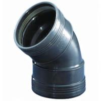 Wavin Afvoerbocht 45° 2x Manchet - Zwart 90mm Polypropyleen, Slag- & Temperatuurbestendig