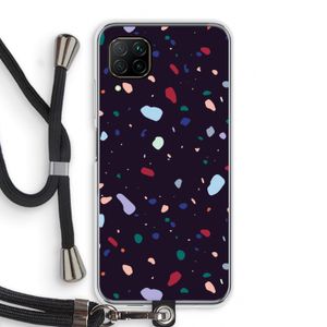 Dark Rounded Terrazzo: Huawei P40 Lite Transparant Hoesje met koord