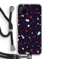 Dark Rounded Terrazzo: Huawei P40 Lite Transparant Hoesje met koord