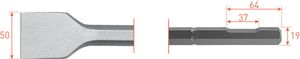 Rotec 6-kant Spadebeitel 50x400mm 6-kant ø19,0 met uitsparing - 2153521