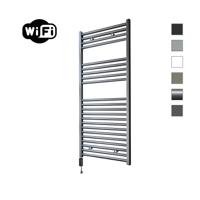 Elektrische Radiator Sanicare HWV Met Wifi 111,8x45 cm Gunmetal 596W Met Thermostaat Zwart Linksonder Sanicare