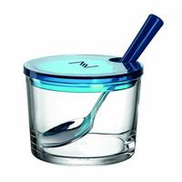 Basic Montana jampot 10 cm + lepel blauw/glas