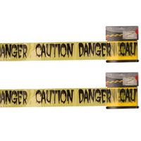 Markeerlint/afzetlint - 2x - Caution Danger - 9M - geel/zwart - kunststof