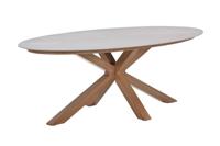 GI Scotland ovale tuintafel 230x115 cm. - Teak look/Zand