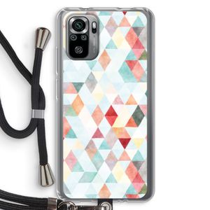 Gekleurde driehoekjes pastel: Xiaomi Redmi Note 10S Transparant Hoesje met koord
