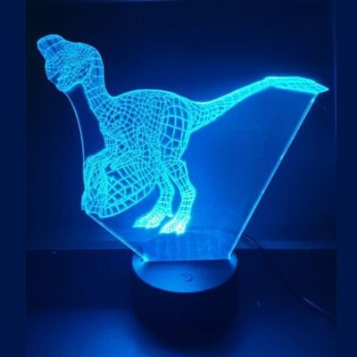 3D LED LAMP - DINOSAURUS - OVIRAPTOR - Ontwerp-zelf.nl