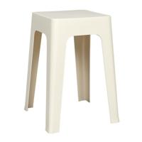 Home Deco Factory zit krukje/stoel - creme wit - D34 x H47 cm - Stapelbaar Home Deco Factory zit krukje/stoel - creme wit - D34 x H47 cm - Stapelbaar