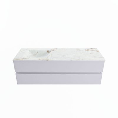 MONDIAZ VICA-DLUX 150cm badmeubel onderkast Cale 2 lades. Inbouw wastafel CLOUD links 1 kraangat, kleur Frappe.
