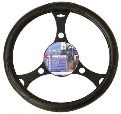 Car Plus stuurhoes universeel PVC zwart  37 39 cm