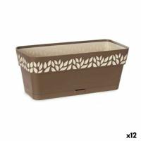 Zelfwaterende plantenpot Stefanplast Cloe Bruin Plastic 13,3 x 12,3 x 29,3 cm (12 Stuks)