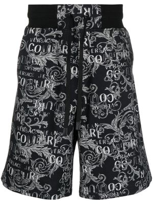 Versace Jeans Couture bermuda à logo imprimé - Noir