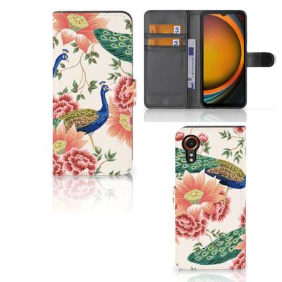 Telefoonhoesje | Met pasjeshouder | voor Samsung Galaxy Xcover 7 Pink Peacock