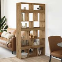Boekenkast 100x33x187,5 cm bewerkt hout artisanaal eikenkleurig