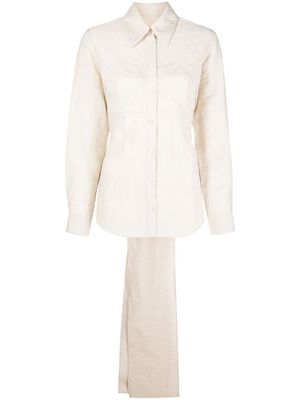 Uma Wang chemise à détail de nœud - Tons neutres