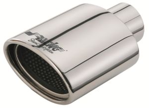 Simoni Racing Uitlaatsierstuk Ovaal RVS - Diameter 119x76mm - Lengte 178mm - Montage 55mm SRTRX75