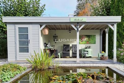 Lugarde PR53 tuinhuis 600x360 cm 44 mm vuren blank- Plat dak- Onbehandeld vurenhout- Lugarde