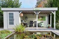 Lugarde PR53 tuinhuis 600x360 cm 44 mm vuren blank- Plat dak- Onbehandeld vurenhout- Lugarde