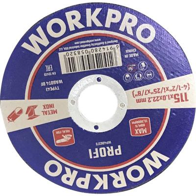 WorkPro WP406373 Doorslijpschijf 115 mm 10 stuk(s) Inox, Metaal