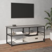 Tv-meubel 103x38x46,5 cm en bewerkt hout staal grijs sonoma