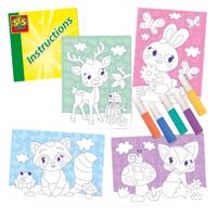 SES gekleurde zandkunst - bosdieren