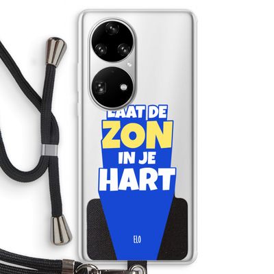 Laat de zon in je hart: Huawei P50 Pro Transparant Hoesje met koord