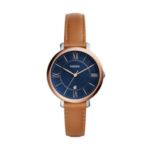 Fossil ES4274 Horloge Jacqueline staal-leder blauw-bruin 36 mm