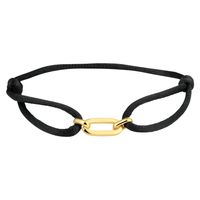 Armband Ovale schakel 20 x 6 mm satijn-zilver zwart-goudkleurig 13-26 cm