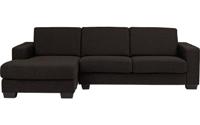 Goossens Hoekbank N-joy Divana Met Chaise Longue donkerbruin, stof, 2,5-zits, stijlvol landelijk met chaise longue links