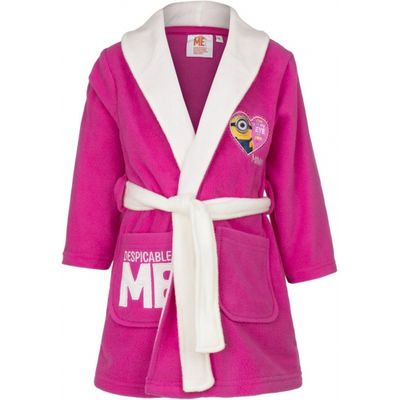 Despicable me kinder badjas donkerblauw Minions roze