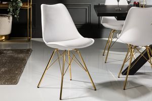 Design stoel SCANDINAVIA MEESTERSTUK witgouden poten - 41698