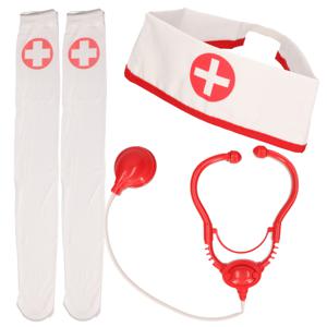 Sexy zuster/verpleegster verkleed set - 3-delig - carnaval accessoires