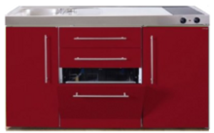 MPGS 150 Bordeauxrood met vaatwasser en koelkast RAI-9545