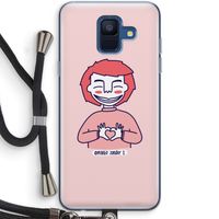 Hartje: Samsung Galaxy A6 (2018) Transparant Hoesje met koord