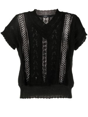 Goen.J haut en maille à broderies - Noir