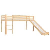 vidaXL Kinderhoogslaper met glijbaan en ladder grenenhout 97x208 cm