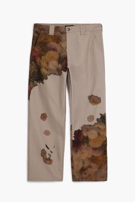 Bloemenprint broek - BROWN - 36