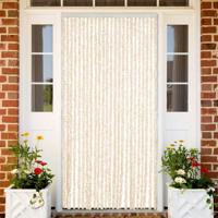 VidaXL Vliegengordijn 100x230 cm chenille beige en wit