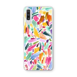 Watercolor Brushstrokes: Samsung Galaxy A70 Transparant Hoesje