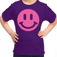 Verkleed T-shirt voor meisjes - Smile Emoticon - paars - carnaval - feestkleding voor kinderen Verkleed T-shirt voor meisjes - Smile Emoticon - paars - carnaval - feestkleding voor kinderen