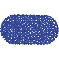 MSV Douche|bad anti-slip mat badkamer - pvc - donkerblauw - 39 x 99 cm