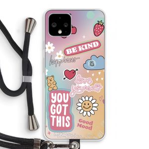 Positivity: Pixel 4 Transparant Hoesje met koord