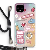 Positivity: Pixel 4 Transparant Hoesje met koord