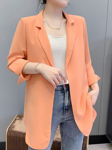 Lapel Collar Plain Casual Blazer