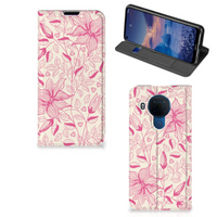 Nokia 5.4 Smart Cover Pink Flowers - thumbnail