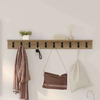 Wandgemonteerde kapstok met plank Wandgemonteerd artisanaal eikenkleurig