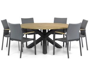 Lifestyle Brandon/Rockville 160 cm rond dining tuinset 7-delig