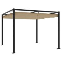 VidaXL Prieel met uittrekbaar dak 3x3 m staal taupe VidaXL Prieel met uittrekbaar dak 3x3 m staal taupe